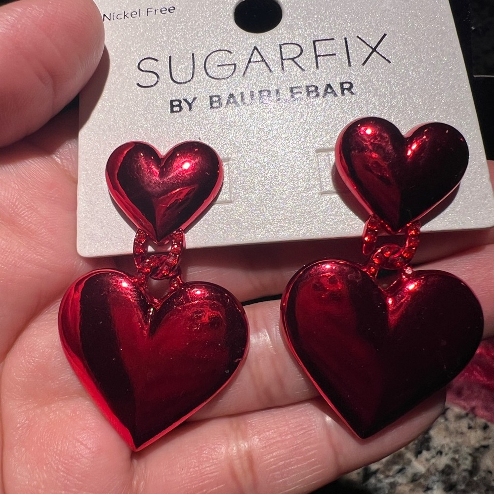 SUGARFIX BU BAUBLEBAR Red Heart Earrings